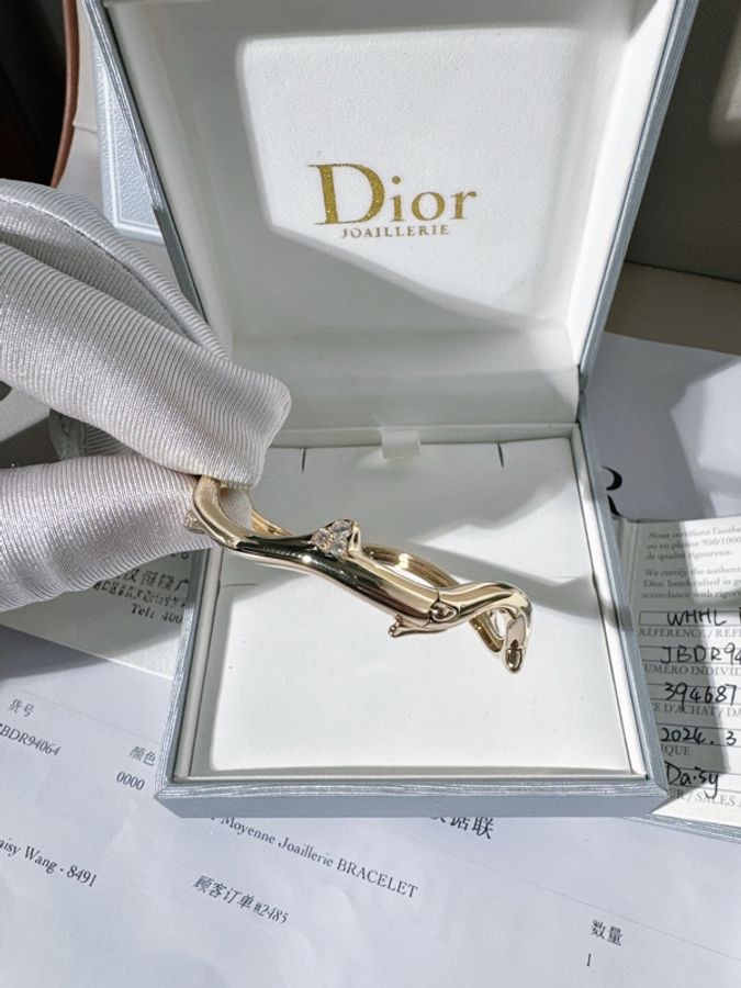 Dior迪奧 Bois de Rose 玫瑰枝葉手鐲,17.5碼-0