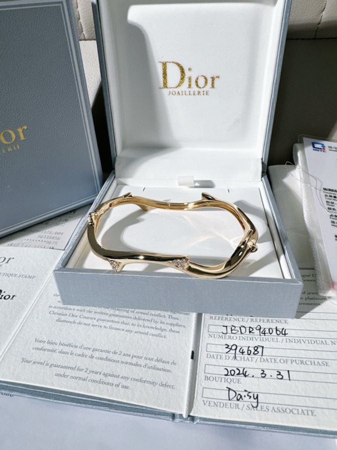 Dior迪奧 Bois de Rose 玫瑰枝葉手鐲,17.5碼-5