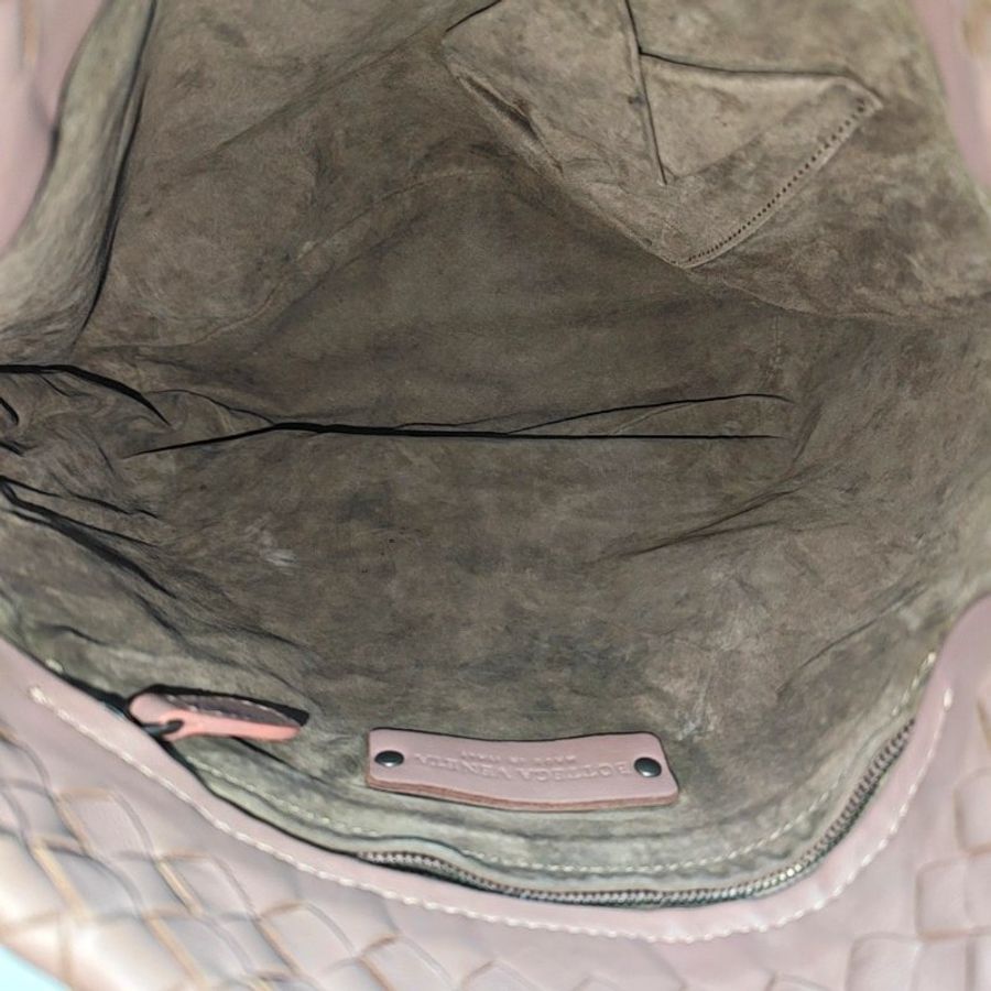BOTTEGA VENETA豆沙色羊皮編織單肩包-6