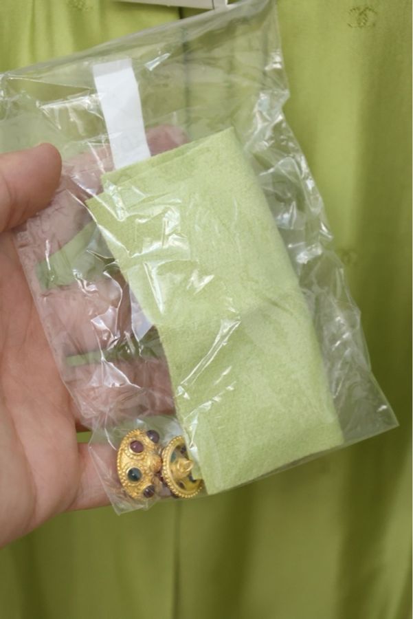 Chanel 96年秀款牛油果绿羊绒琉璃扣四口袋外套-27