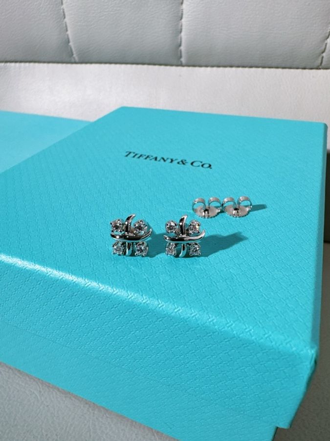Tiffany蒂芙尼 十六石系列 lynn史隆伯傑鳥巢四鑽耳釘-6