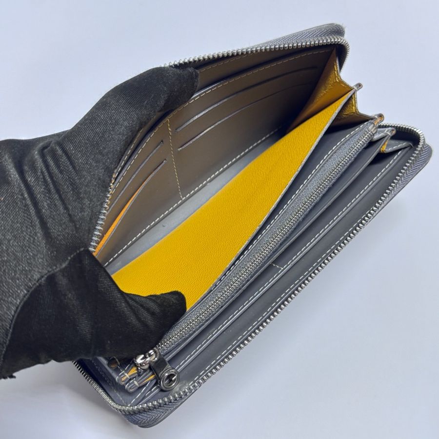 Goyard Matignon GM 狗牙 大象灰 拉鍊長夾-2