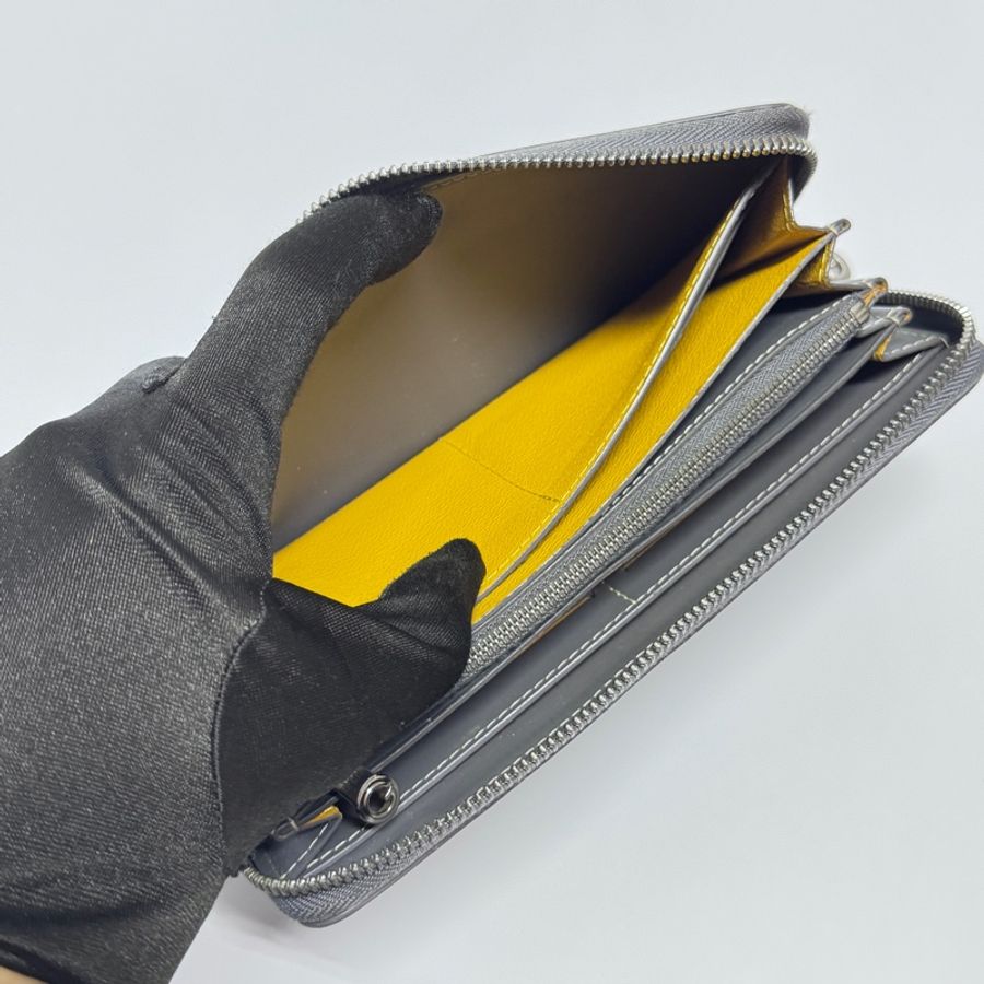 Goyard Matignon GM 狗牙 大象灰 拉鍊長夾-6