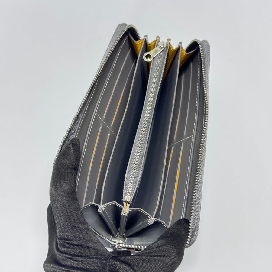 Goyard Matignon GM 狗牙 大象灰 拉鍊長夾-9