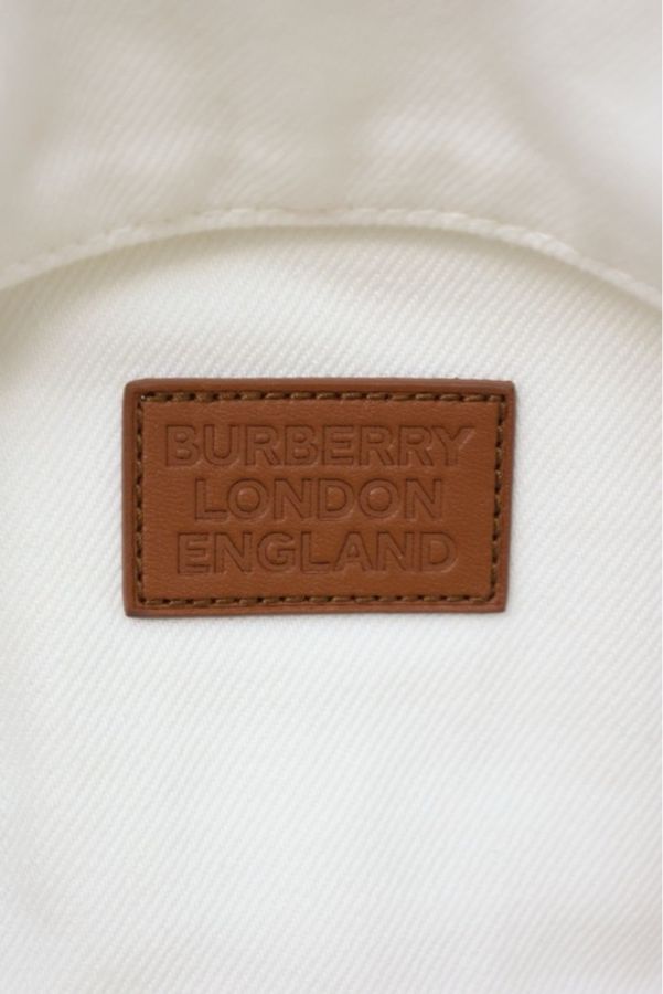 Burberry丹宁牛仔拼皮翻领夹克外套-7