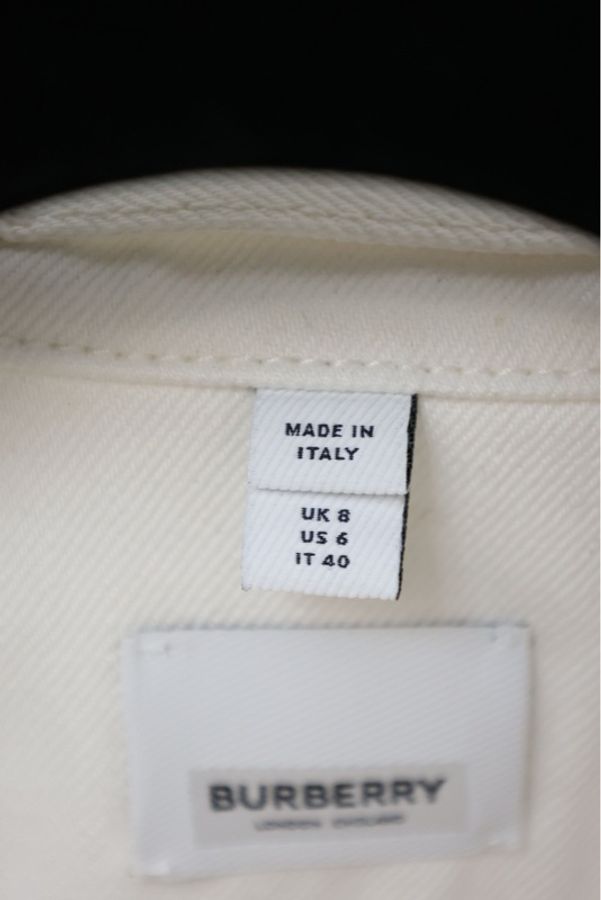 Burberry丹宁牛仔拼皮翻领夹克外套-21