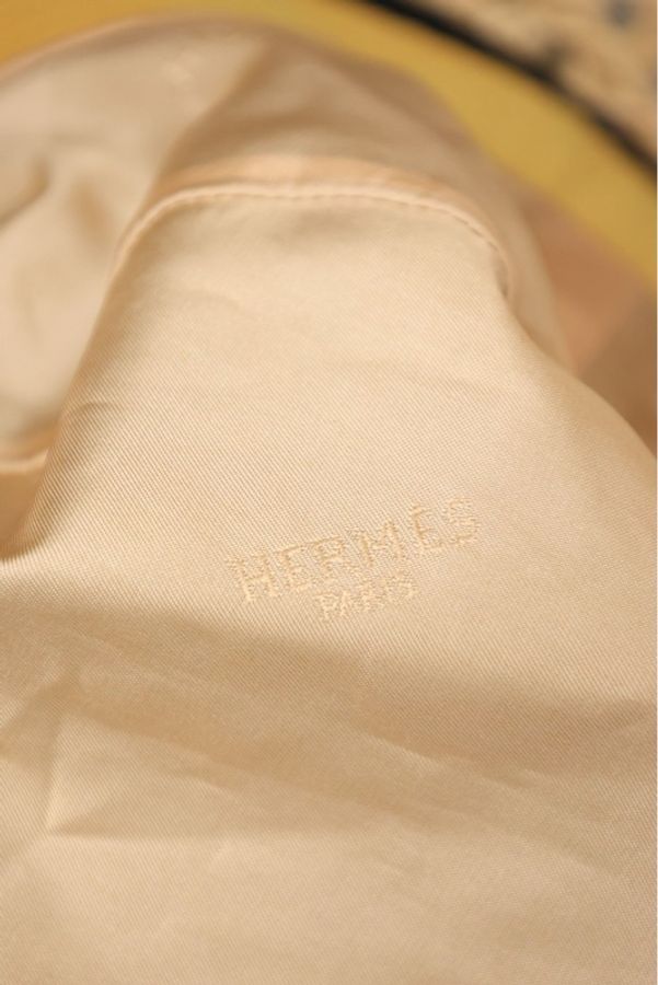 Hermes橘色logo圈线渔夫帽-6
