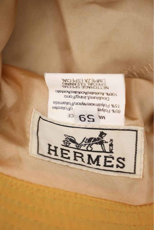 Hermes橘色logo圈线渔夫帽-9