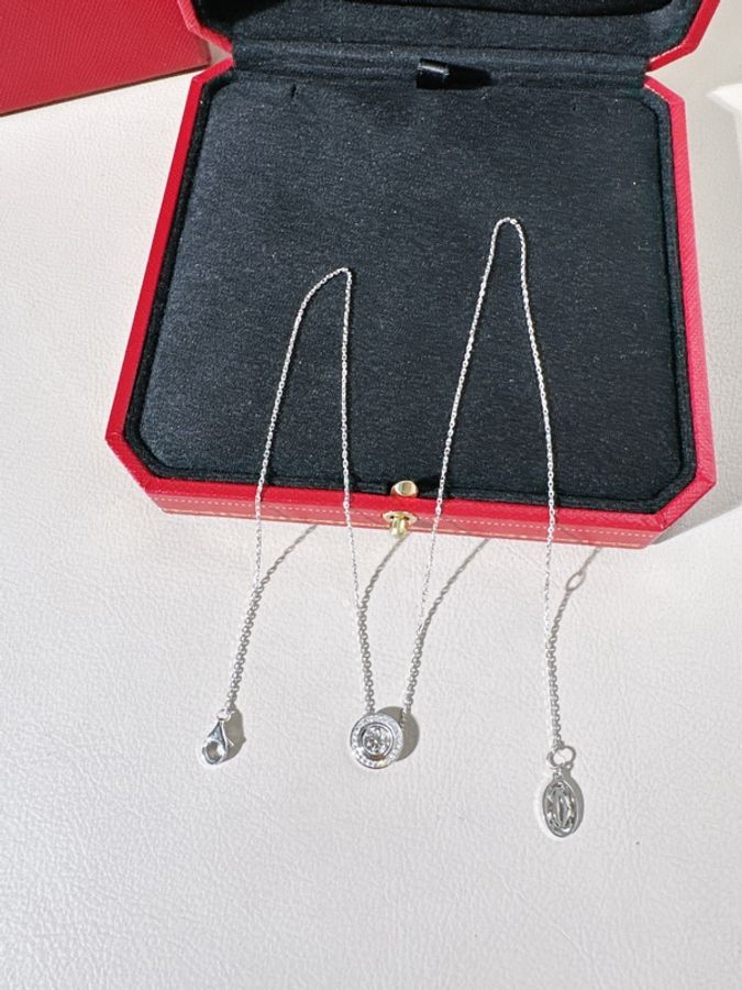 Cartier卡地亞 白金滿鑽飛碟項鍊,主鑽0.5ct-5