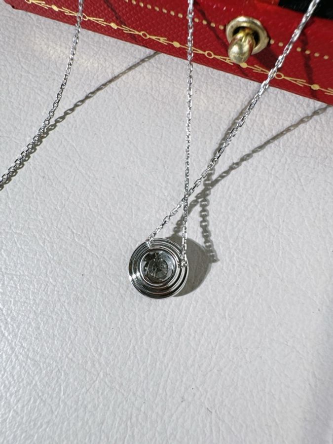 Cartier卡地亞 白金滿鑽飛碟項鍊,主鑽0.5ct-7