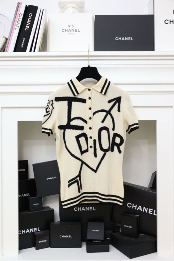Dior一箭穿心Punk系列翻领Polo短袖衫针织衫-0