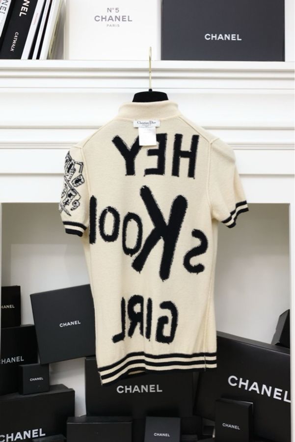 Dior一箭穿心Punk系列翻领Polo短袖衫针织衫-4