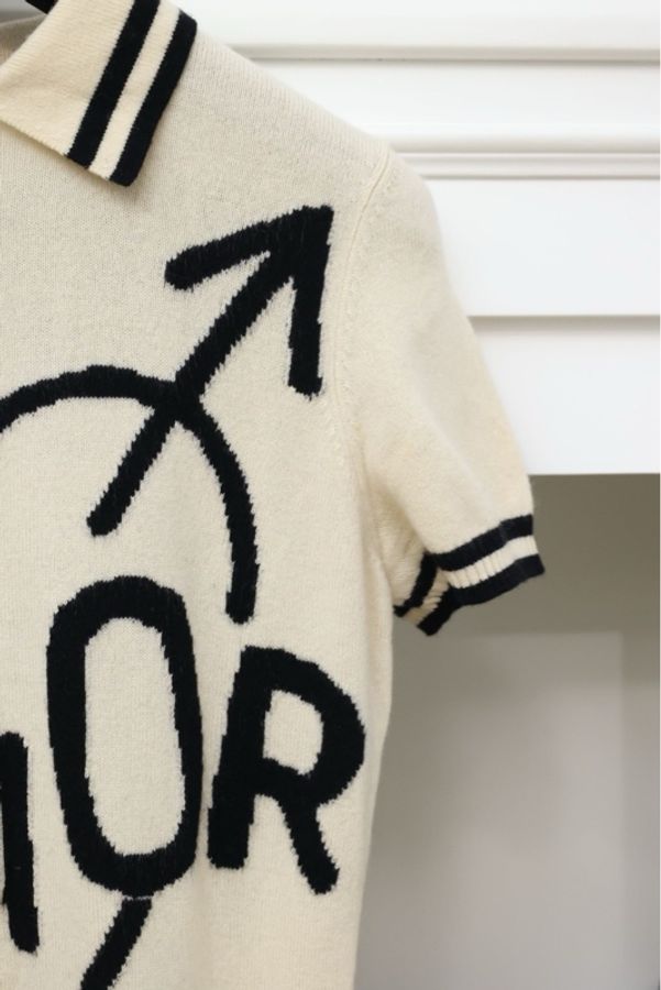 Dior一箭穿心Punk系列翻领Polo短袖衫针织衫-8