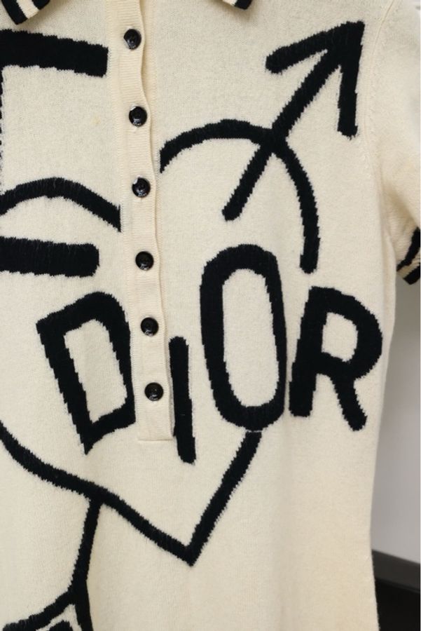 Dior一箭穿心Punk系列翻领Polo短袖衫针织衫-15