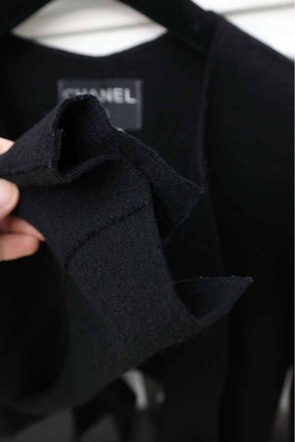 Chanel 99年羊毛So Black裹式crop开衫外套-13