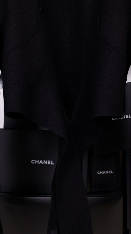 Chanel 99年羊毛So Black裹式crop开衫外套-20