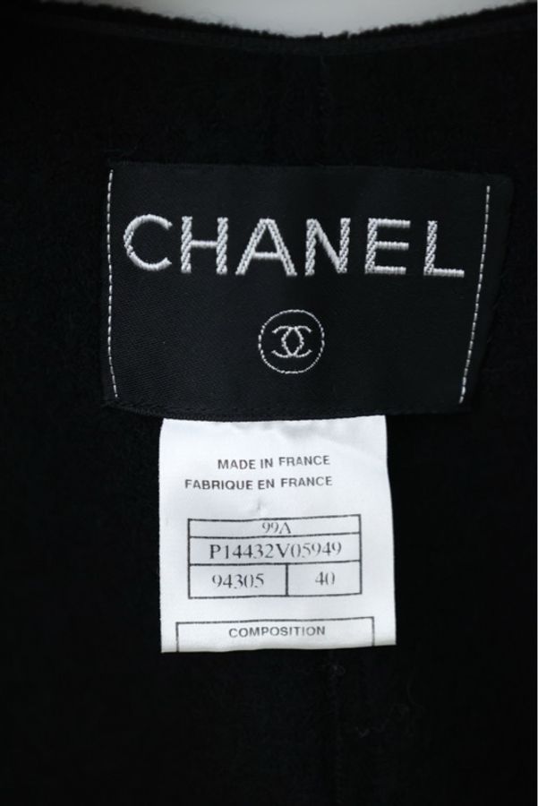 Chanel 99年羊毛So Black裹式crop开衫外套-27