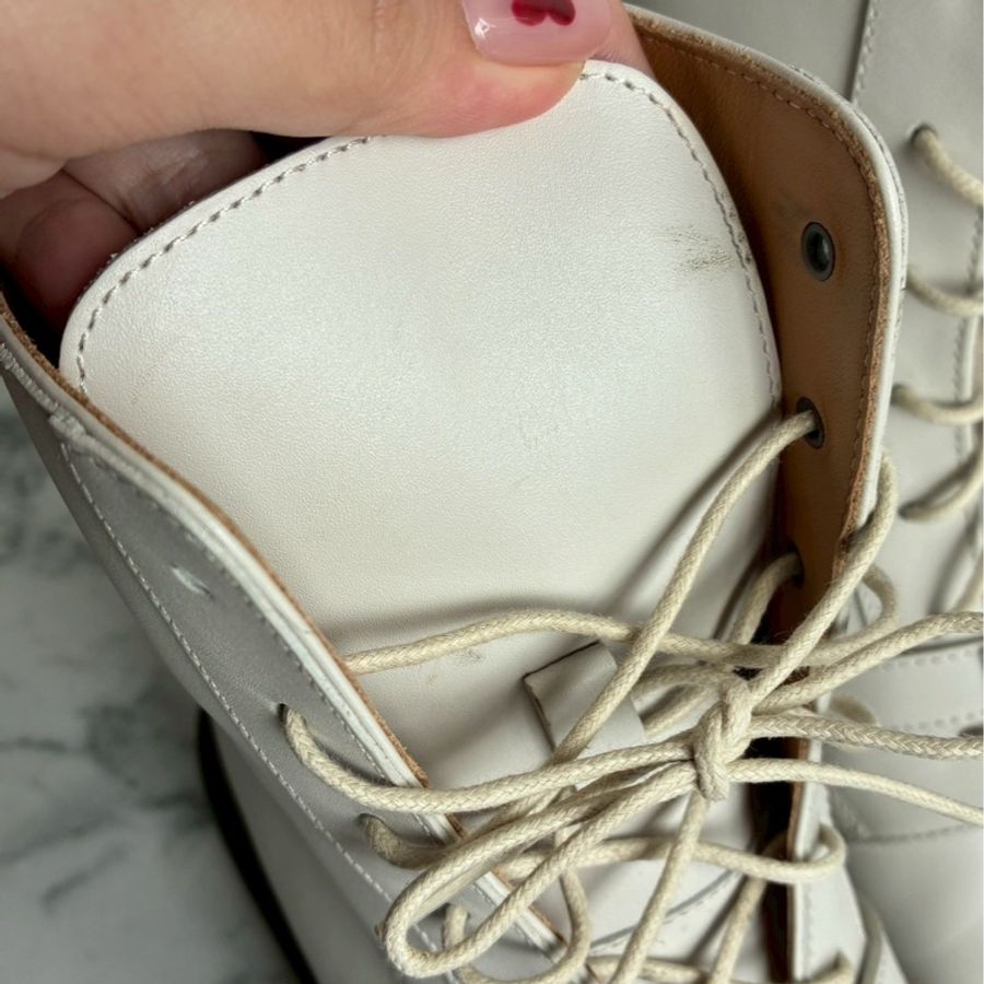 Hermes 米白黑底kelly釦綁帶靴子👢38.5-9