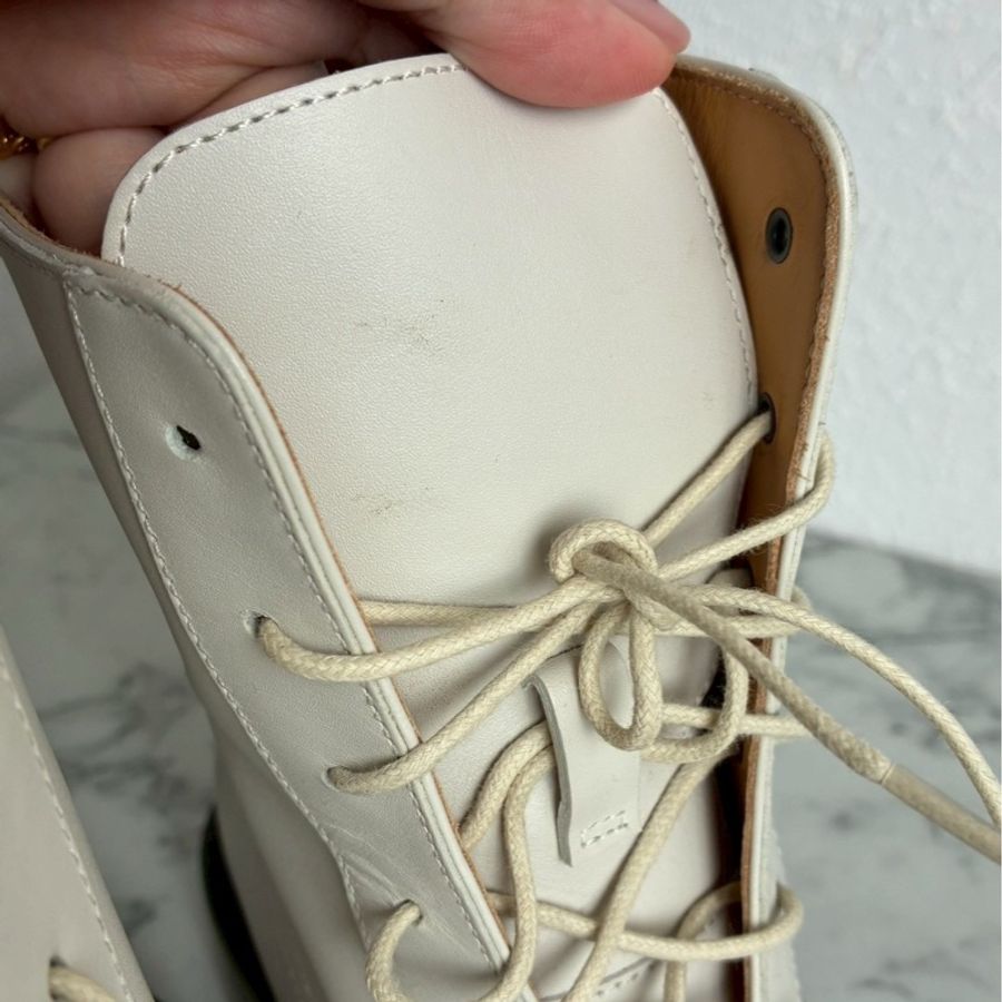 Hermes 米白黑底kelly釦綁帶靴子👢38.5-12