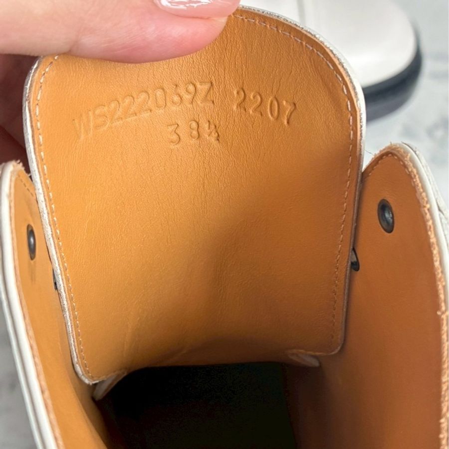 Hermes 米白黑底kelly釦綁帶靴子👢38.5-25