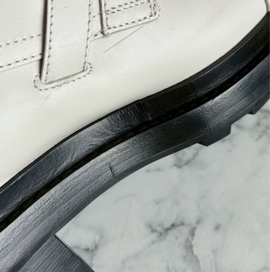 Hermes 米白黑底kelly釦綁帶靴子👢38.5-54