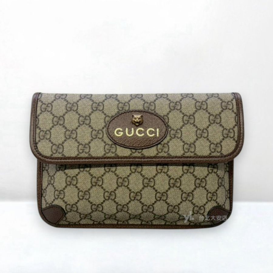A13400-Gucci GG Supreme虎頭下蓋胸口包493930-0