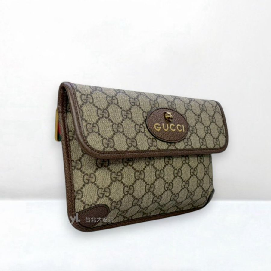 A13400-Gucci GG Supreme虎頭下蓋胸口包493930-1