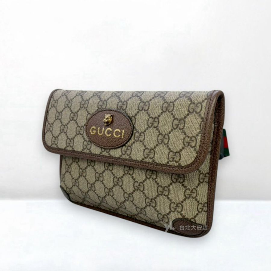 A13400-Gucci GG Supreme虎頭下蓋胸口包493930-2