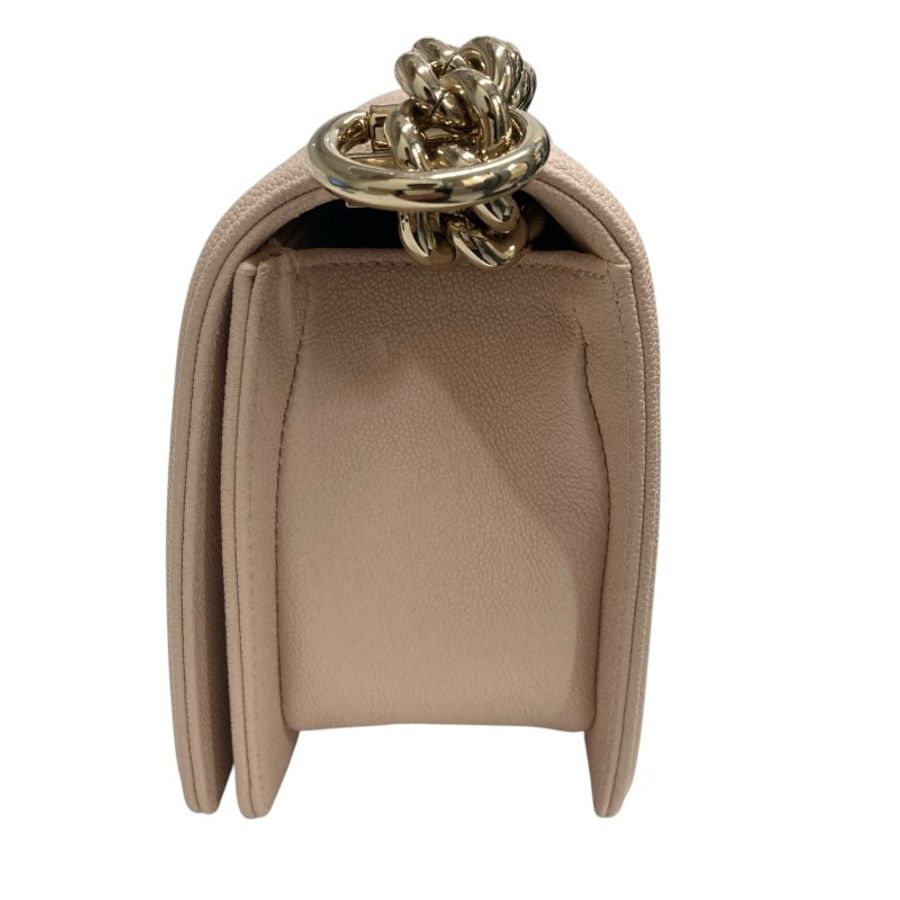 CHANEL 香奈兒 SMALL BOY BAG 淡粉色 小牛皮 金釦-3