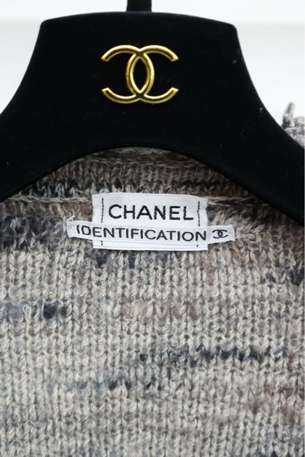 Chanel 99年春夏秀款混色针织背心半裙外套开衫三件套-21