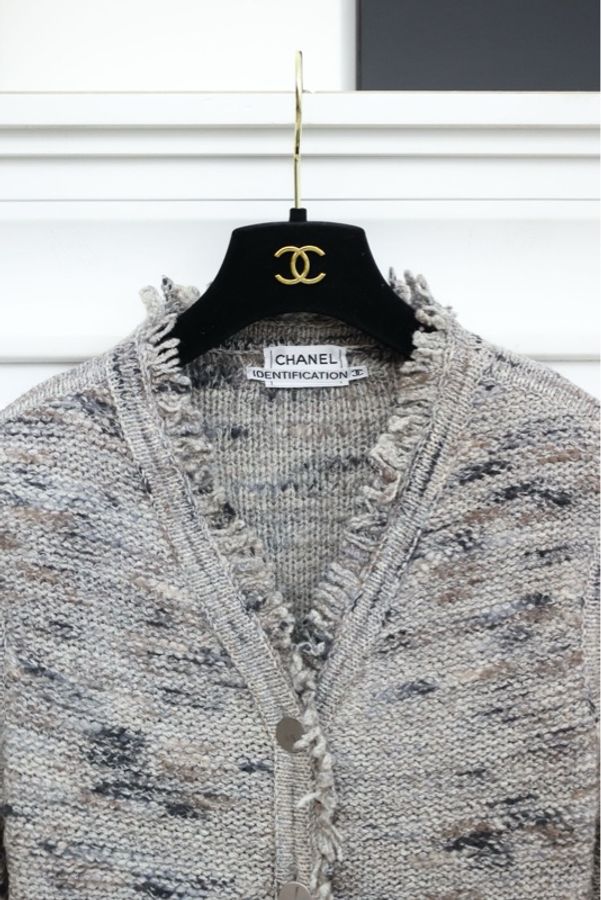 Chanel 99年春夏秀款混色针织背心半裙外套开衫三件套-37
