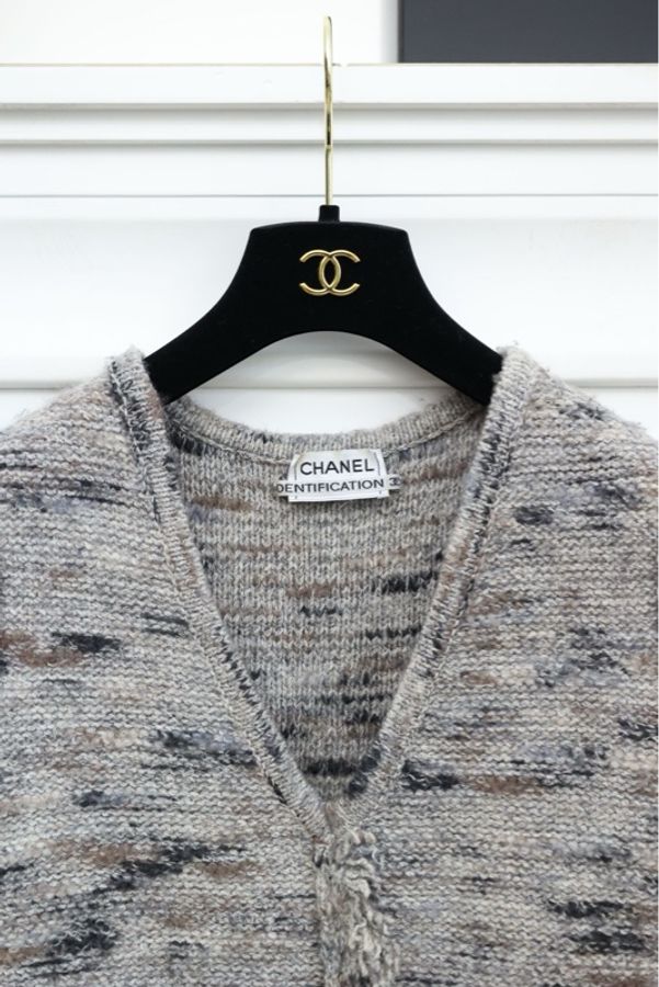 Chanel 99年春夏秀款混色针织背心半裙外套开衫三件套-39