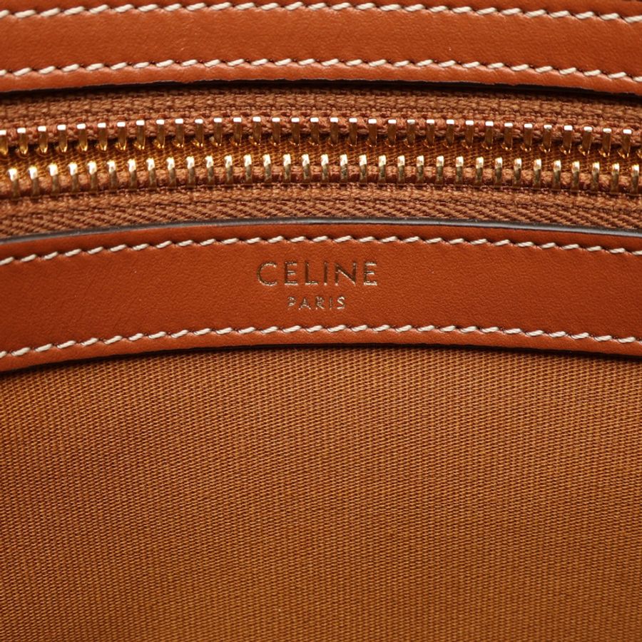 CELINE 賽琳 Horizontal Cabas肩背包 棕色 TRIOMPHE帆布 牛皮 (無鎖頭) 197912BZJ.04LU-3