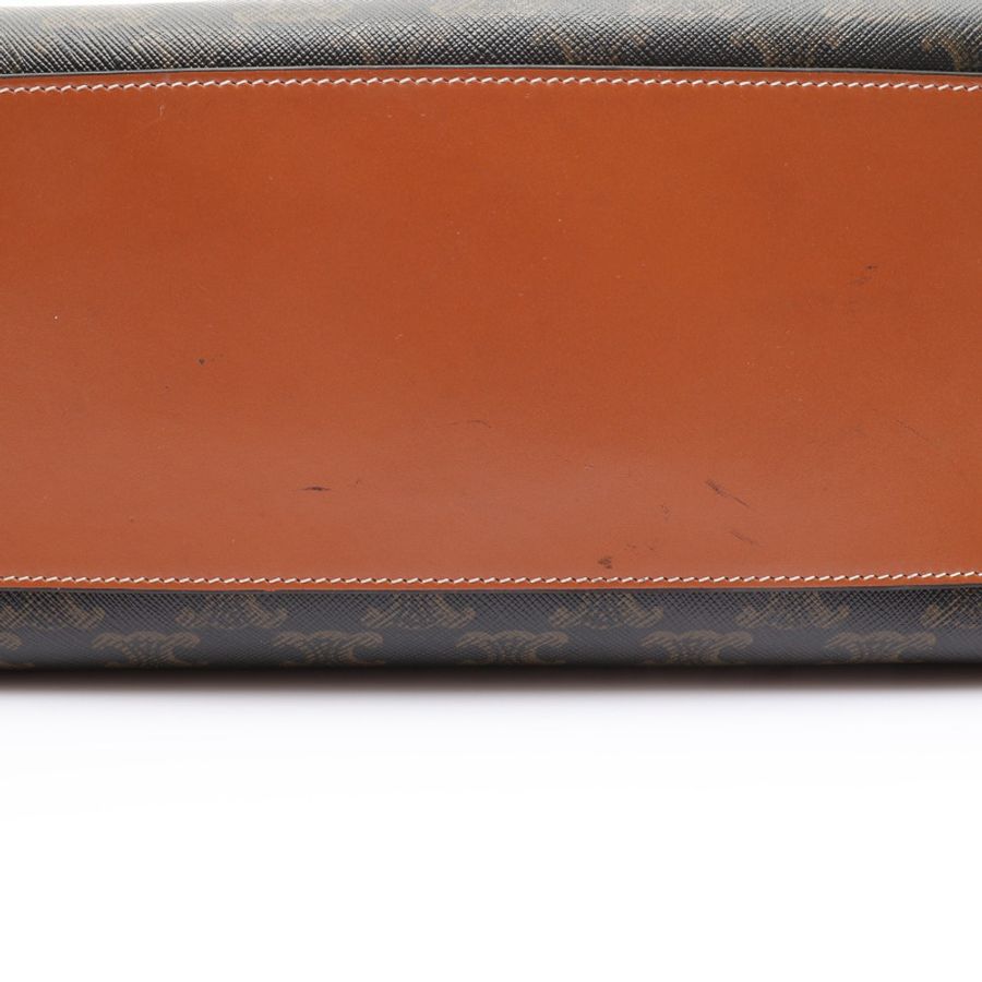 CELINE 賽琳 Horizontal Cabas肩背包 棕色 TRIOMPHE帆布 牛皮 (無鎖頭) 197912BZJ.04LU-8