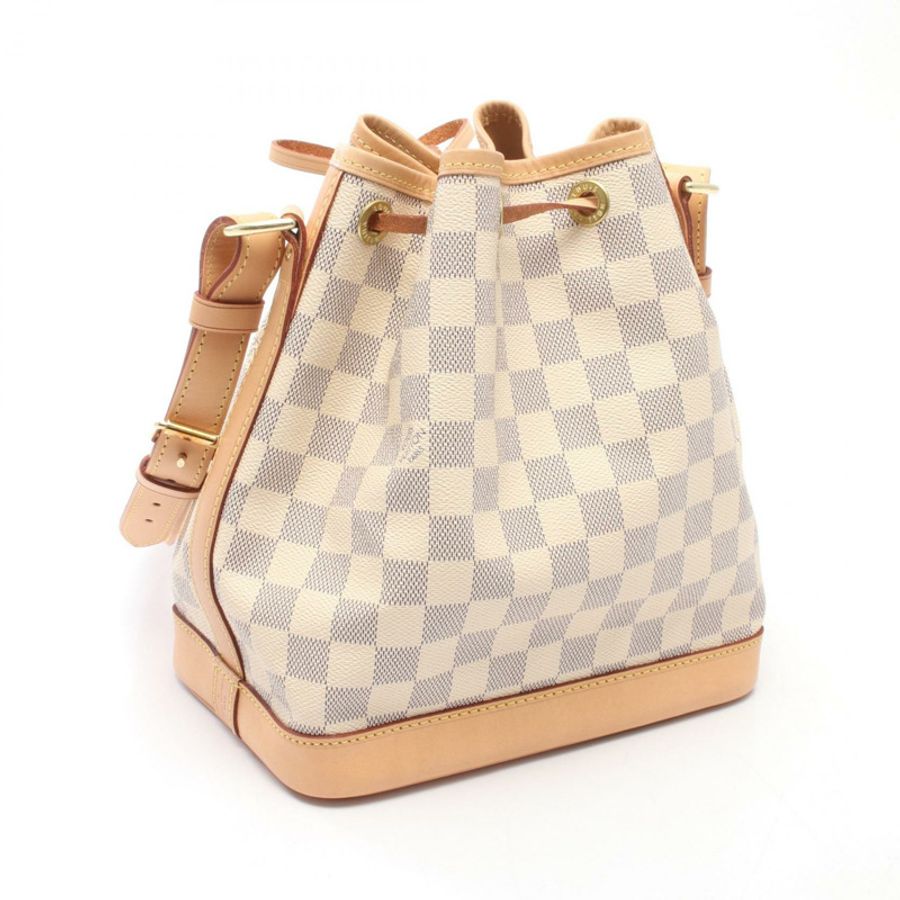 路易威登 Noe BB Damier Azur 單肩包 N40594 PVC塗層帆布皮革 白色 二手 女士-1