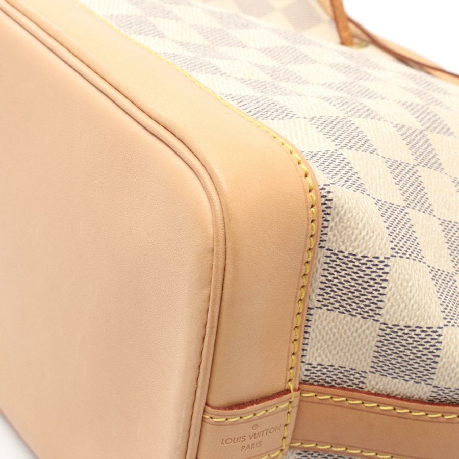 路易威登 Noe BB Damier Azur 單肩包 N40594 PVC塗層帆布皮革 白色 二手 女士-6