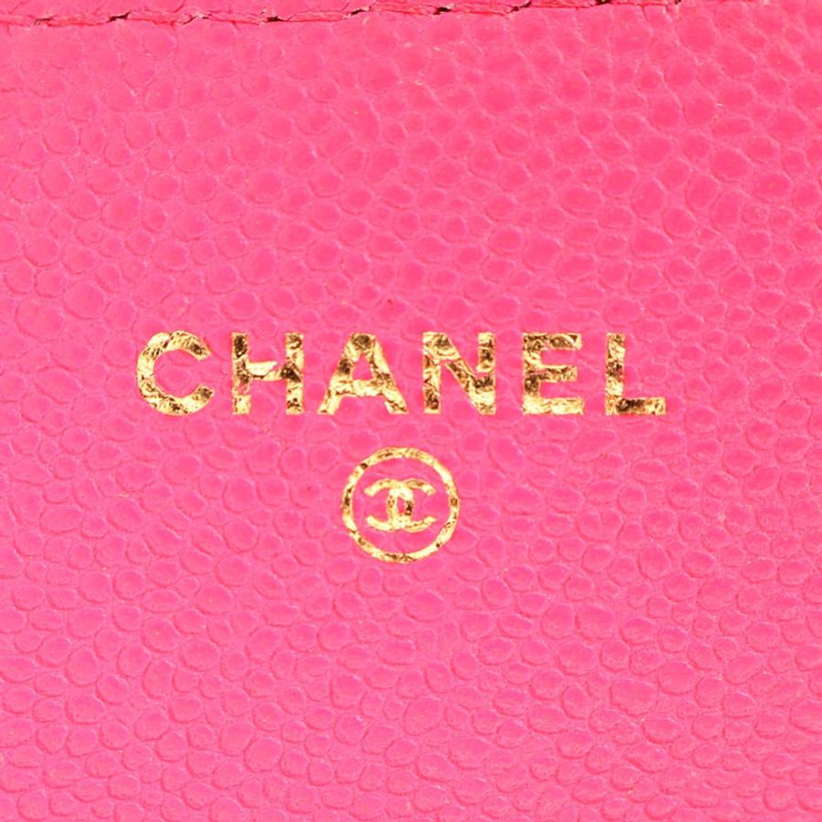 CHANEL 香奈兒 Flap 扣式長夾 粉色 菱格紋 牛皮 AP0241-3