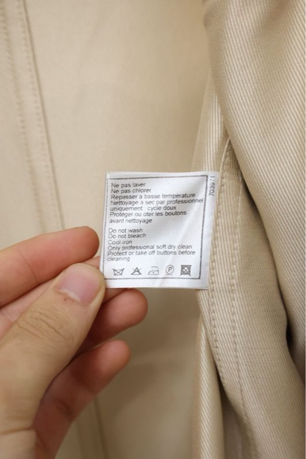 Chanel双层翻领卡其色双排扣风衣外套-27