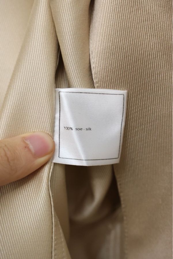 Chanel双层翻领卡其色双排扣风衣外套-28