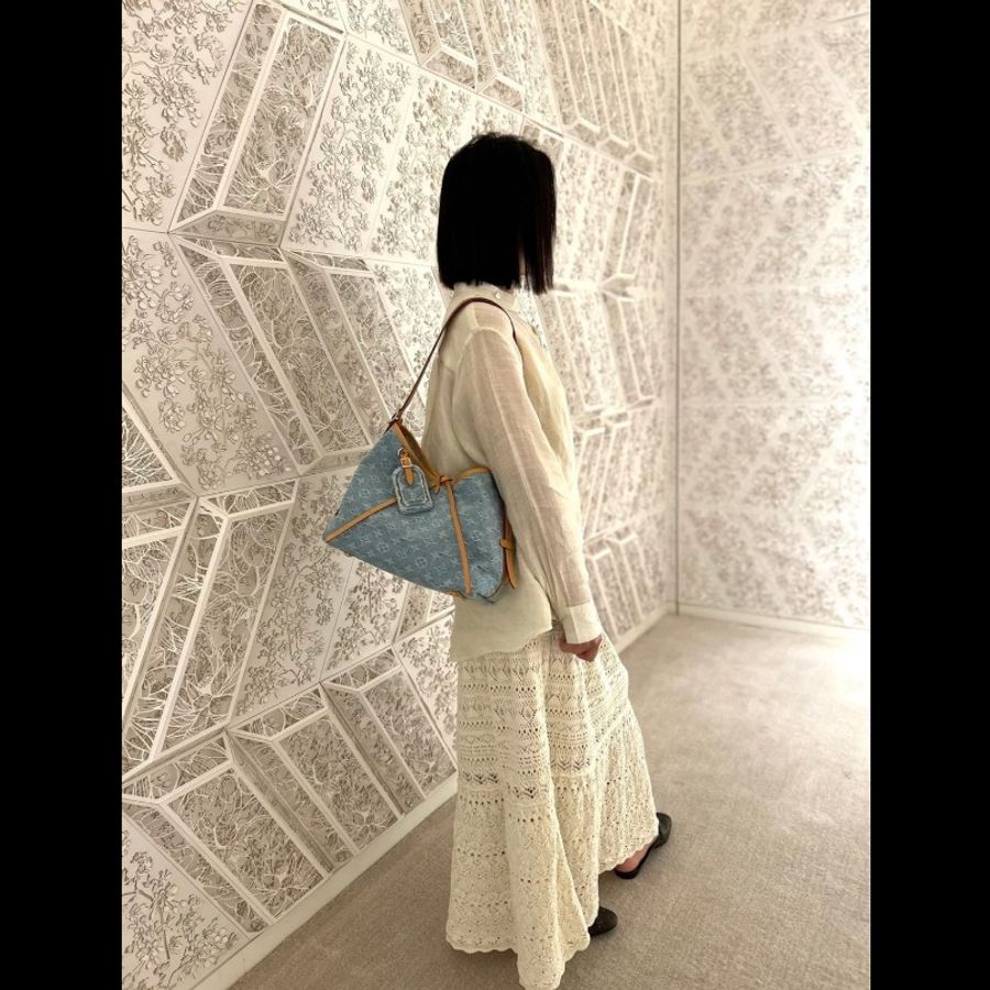 LV Carryall復古丹寧牛仔小号-0