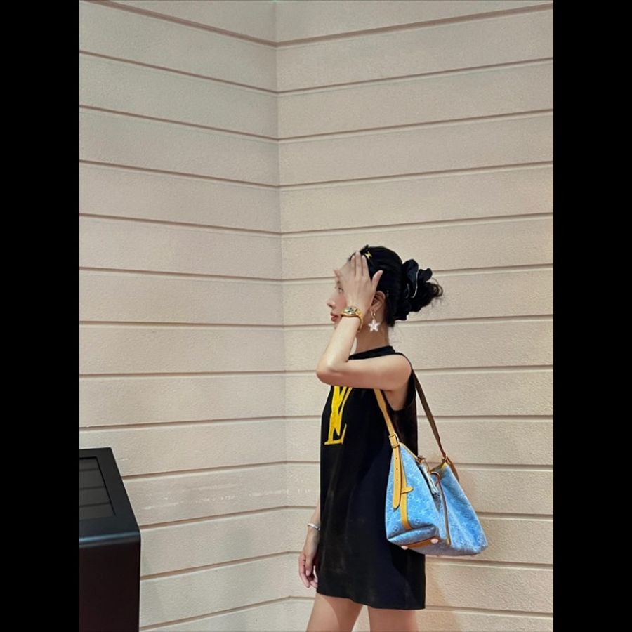 LV Carryall復古丹寧牛仔小号-5