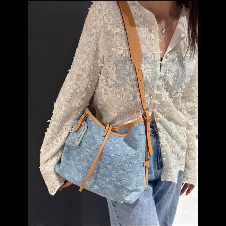 LV Carryall復古丹寧牛仔小号-8