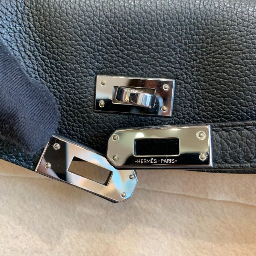【美收精品】Hermes 愛馬仕 KELLY dance Au Galop 黑色側背包 5-743-6