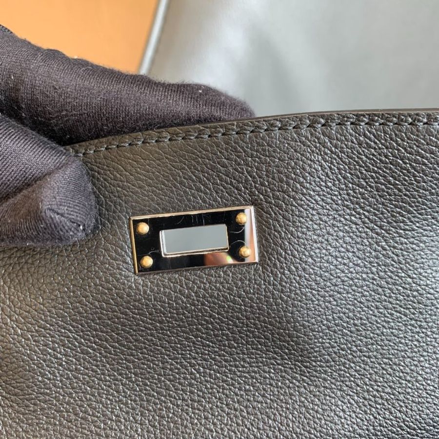 【美收精品】Hermes 愛馬仕 KELLY dance Au Galop 黑色側背包 5-743-7