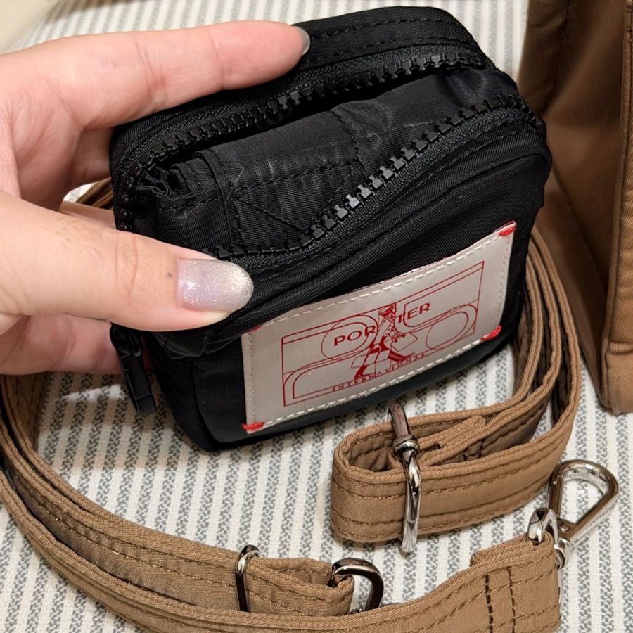 PORTER INTERNATIONAL PAWN手提包(M)側背包 斜背包 單肩包 駝色 咖啡色 卡其色-8