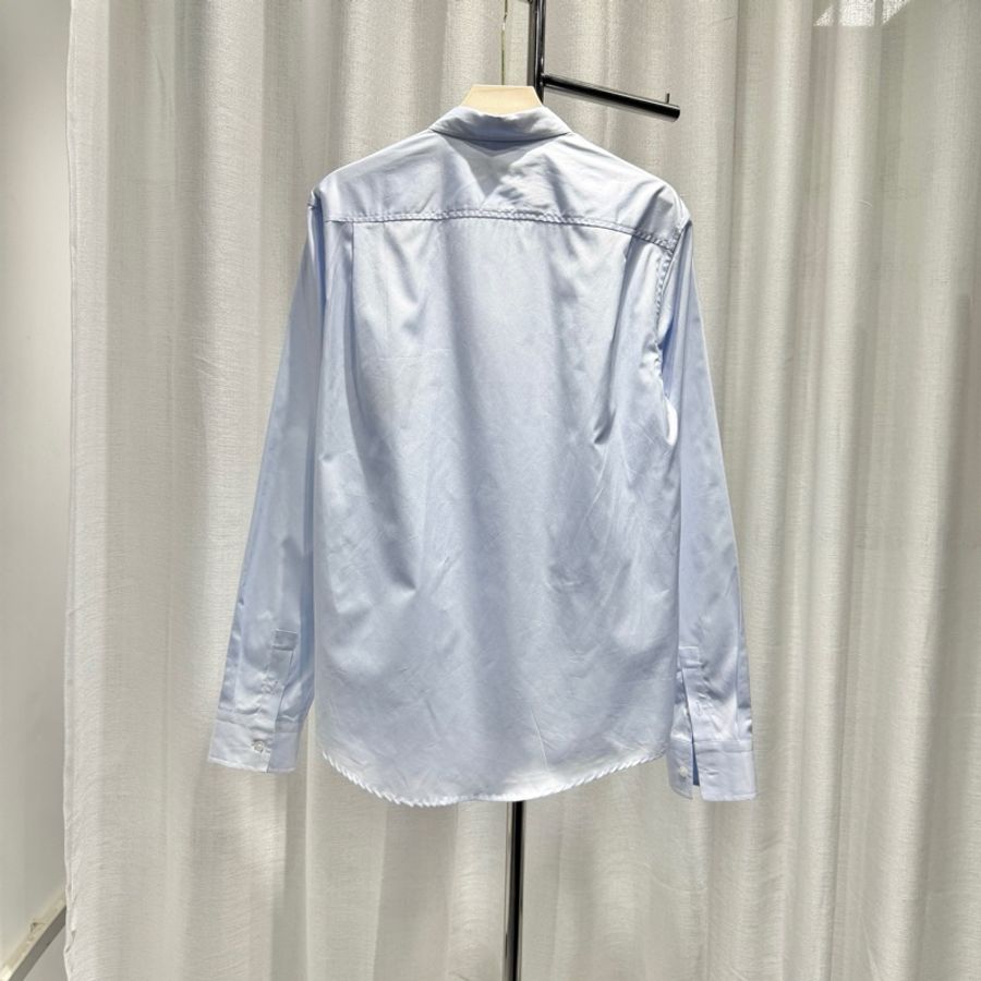 【全新原吊牌】LV Louis Vuitton長袖襯衫SS25 胸前口袋 小狗盾徽刺繡 串珠-1
