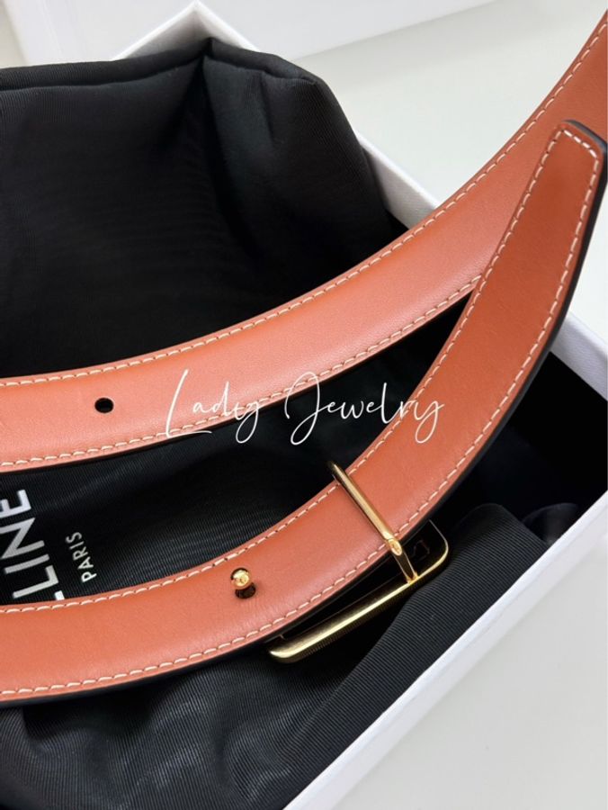 Celine 凱旋門logo全新雙面皮帶-3
