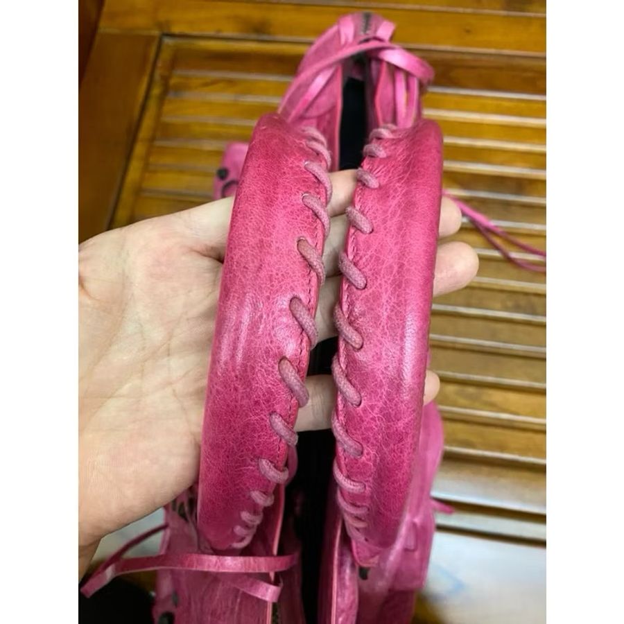 私物-Balenciaga city機車包 桃紅色粉色-23