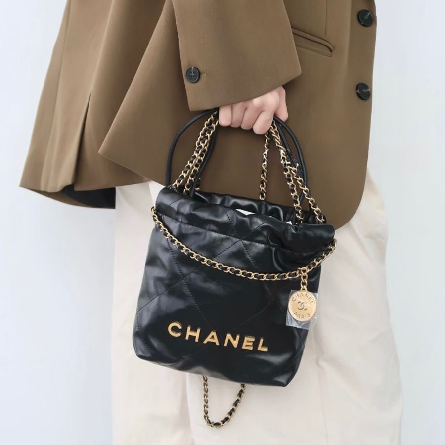 CHANEL🖤黑色MINI22迷你包AS3980-1