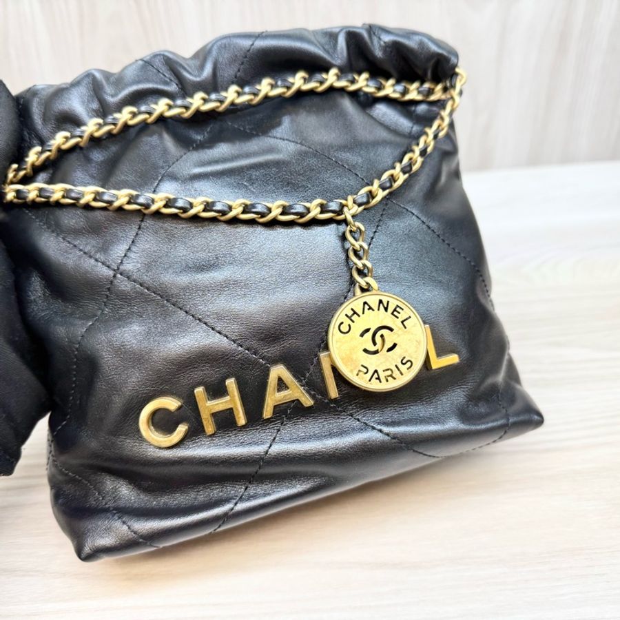 CHANEL🖤黑色MINI22迷你包AS3980-9